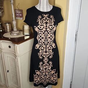 Dressbarn black sweater dress women's size M